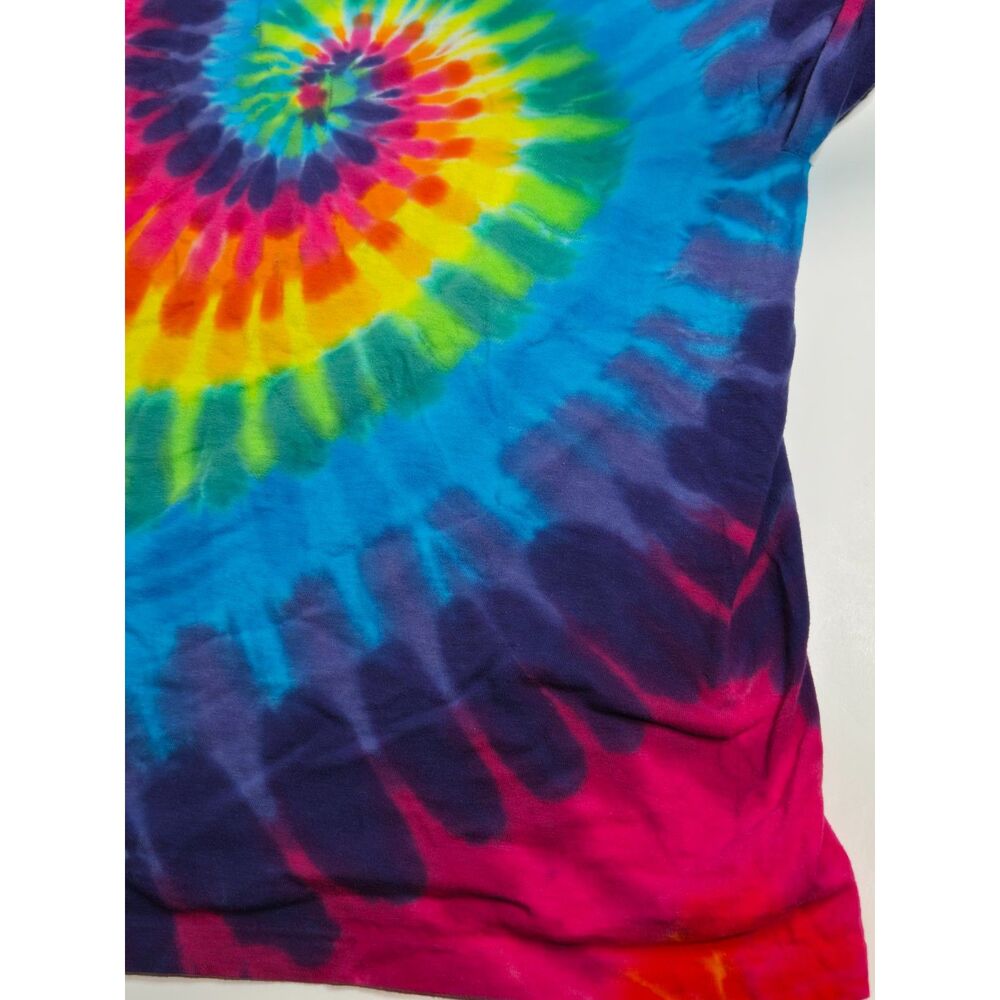 Vintage Sun Dog Spiral Tie Dye T-Shirt | Made in USA | Men's XL | Rainbow - Picture 9 of 9